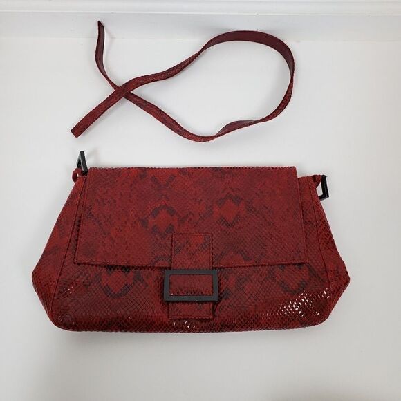 Stuart Weitzman Bag Clutch Shoulder Bag Red/Black - Picture 1 of 8